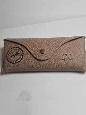 Vintage 1971 Square Ray Ban Soft Tan Leather Case EUC RB Hardware